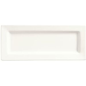 "Libbey SL-24 Rectangular Porcelain Plate, 10 1/2"" x 4 3/8"" , Bright White, Slate"