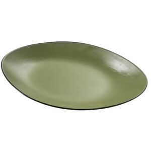 "Yanco BM-211GR 11 1/2"" x 7"" Oval Melamine Dinner Plate - Green"