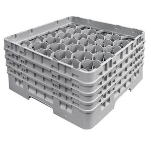 Cambro 30S800151 Camrack Glass Rack w/ (30) Compartments - (4) Gray Extenders, Soft Gray, 4 Extenders