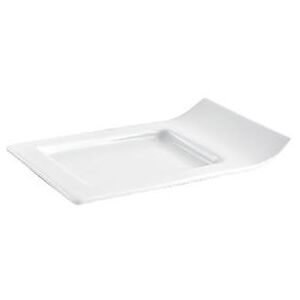 "Front of the House DAP041WHP23 Rectangular Sampler Plate - 5 3/4"" x 3 3/4"", Porcelain, White"