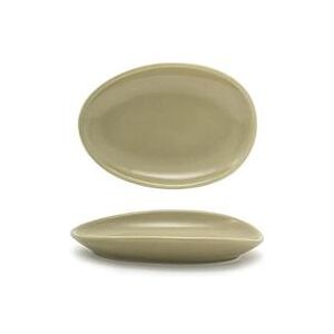 "Front of the House DAP077GRP23 Oval Tides Plate - 5 1/2"" x 4"", Porcelain, Sea Grass, Green"