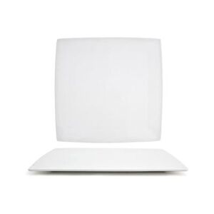 "Front of the House DOS017WHP21 12 1/2"" Square Canvas Plate - Porcelain, White"