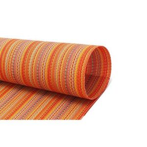 "Front of the House RTL020ORV83 Rectangular Metroweave Woven Vinyl Placemat - 18 1/4"" x 12"", Oranges, Multi-Colored"