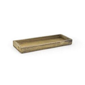 "Front of the House RTR006NAW22 Rectangular Rustic Wood Serving Tray - 11 3/4"" x 4 1/4"", Wood, Beige"