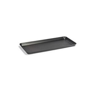 "Front of the House RTR037BKS22 Rectangular Tokyo Tray - 10"" x 4 1/2"", Stainless Steel, Matte Black"