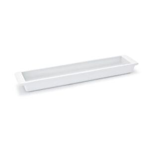 "Front of the House SPT011WHP23 Rectangular Canvas Server - 9 1/2"" x 2 1/4"", Porcelain, White"