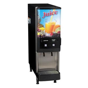 Bunn JDF-2S Silver Series Refrigerated Drink Dispenser w/ (2) 5 gal Bowls, Mixing, Unlit Juice Graphic, 120v, (4) 5-oz. Drinks/Min., 8-lb. Ice Bank, Black