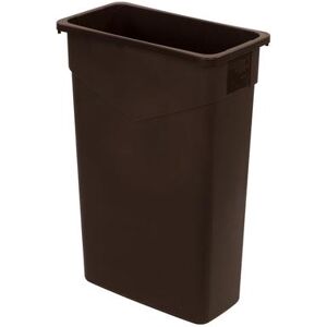 Carlisle 34202369 Trimline 23 gallon Commercial Trash Can - Plastic, Rectangular, Built-in Handles, Brown