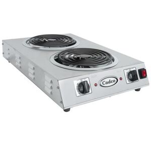 "Cadco CDR-2TFB 13 1/2"" Electric Hotplate w/ (2) Burners & Infinite Controls, 220v/1ph, Stainless Steel"