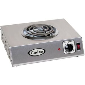 "Cadco CSR-1T 14"" Electric Hotplate w/ (1) Burner & Infinite Controls, 120v, 6"" Burner, Stainless Steel"