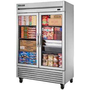 True Refrigeration "True TS-49FG-FLX-HC~FGD01 54"" 2 Section Commercial Combo Refrigerator Freezer - (2) Left/Right Hinge Glass Door, Bottom Compressor, 115v, Silver"