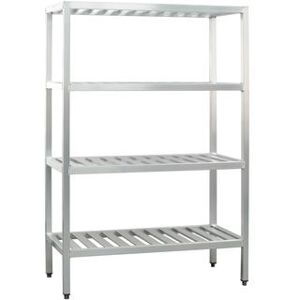 "New Age 1063TB T-Bar Series 60"" Heavy-duty Shelving Unit w/ 1000 lb Capacity, Aluminum, 4 Shelf, Silver"