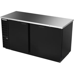 "Beverage Air BB68HC-1-F-B 69"" Bar Refrigerator - 2 Swinging Solid Doors, Black, 115v, Food Rated"