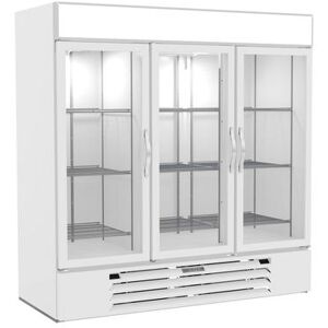 "Beverage Air MMRR72HC-1-B-WW-WINE 75 1/8"" 3 Section Commercial Wine Cooler w/ (2) Zones - (15) Shelves, 115v, Freestanding, Dual Zone, White"