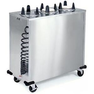 "Lakeside 6309 46 3/8"" Heated Mobile Dish Dispenser w/ (3) Columns - Stainless, 120v, Silver"