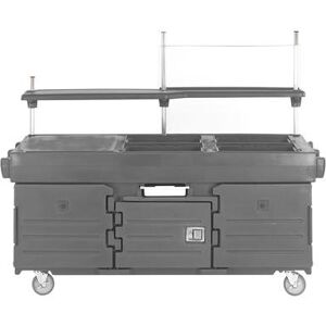 "Cambro KVC856191 CamKiosk Kiosk Type Food Cart w/ Lockable Storage, 85 1/8""L x 33 1/2""W x 70 1/2""H, Gray"