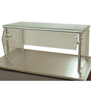 "Advance Tabco NSG-12-108 Self Service Food Shield - 1 Tier, 12x108x18"", Stainless Top Shelf, Self-Service, Clear"