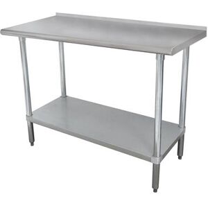 "Advance Tabco SFLAG-365 60"" 16 ga Work Table w/ Undershelf & 430 Series Stainless Top, 1 1/2"" Backsplash, Stainless Steel"