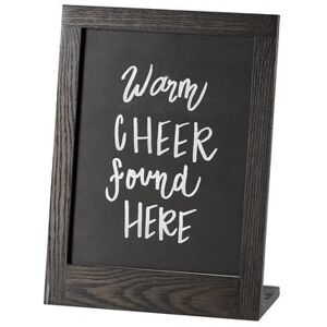 "Cal-Mil 3818-811-87 Cinderwood Chalkboard Sign - 10 3/10"" W x 13 3/4""H, Oak Frame, Dark Gray, Rectangular, Gray Oak Frame"