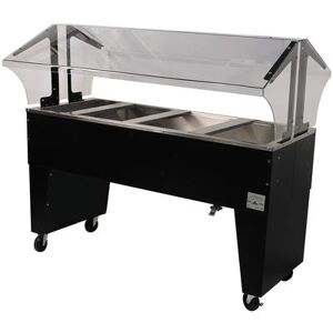 "Advance Tabco B4-CPU-B Everyday Buffet 62 7/16"" Cold Food Bar - (4) Pan Capacity, Floor Model, Black, Sneeze Guard, Casters"