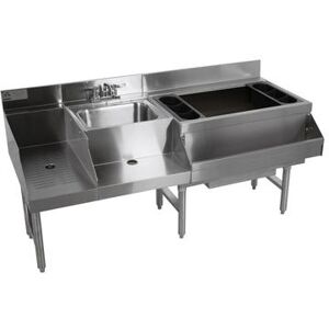 "Advance Tabco CRU-60R 60"" Underbar Basics Cocktail Station w/ 98 lb Ice Bin, Stainless Steel, 98-lb. Ice Bin Capacity, 300 Stainless Steel"