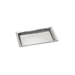 "American Metalcraft HMRT712 Rectangular Serving Tray - 12 3/8"" x 7 3/8"", Hammered Stainless, Silver"