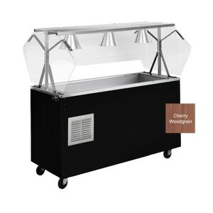 "Vollrath R38773 46"" Affordable Portable Cold Food Bar - (3) Pan Capacity, Floor Model, Cherry Woodgrain, Brown, 120 V"