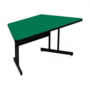 "Correll CS3060TR-39 26"" Desk Height Work Station, 1 1/4"" Top, 60"" x 30"", Green/Black"