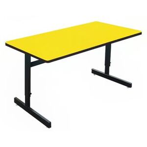 "Correll CSA2436-38 Desk Height Work Station, 1 1/4"" Top, Adjust to 29"", 36"" x 24"", Yellow/Black"