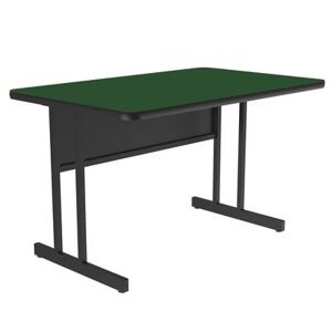 "Correll WS3048-39-09-09 Rectangular Desk Height Work Station, 48""W x 30""D - Green/Black T-Mold"