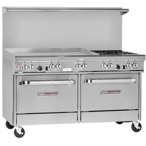 "Southbend 4603DD-3GL 60"" 4 Burner Commercial Gas Range w/ Griddle & (2) Standard Ovens, Natural Gas, Stainless Steel, Gas Type: NG"