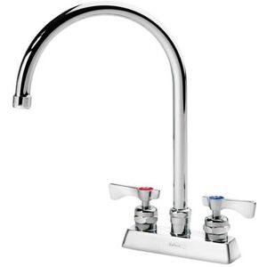 "Krowne 15-302L Royal Series Deck Mount Faucet - 8 1/2"" Gooseneck Spout, 4"" Centers"