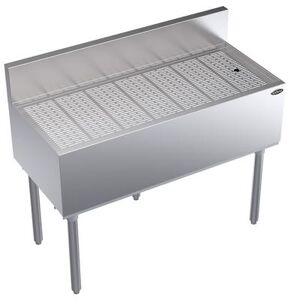 "Krowne KR19-GS42 Royal Series Under Bar Freestanding Drainboard - 6 1/2"" Back Splash, 42"" x 19"", Stainless Steel"