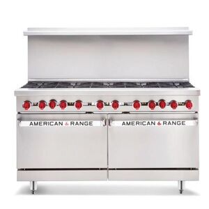 "American Range AR-48G-2B-CL-126R 60"" 2 Burner Commercial Gas Range w/ Griddle & (1) Standard & (1) Convection Ovens, Liquid Propane, Stainless Steel, Gas Type: LP"