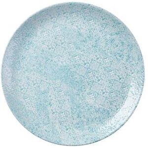 "Churchill MTAQEV111 11 1/4"" Round Vintage Prints Med Tiles Coupe Plate - Ceramic, Aquamarine, Blue"