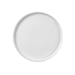 "Churchill WHBALW261 10 1/4"" Round Bamboo Walled Plate - Ceramic, White"