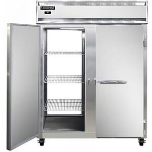 "Continental 2FENPT 57"" 2 Section Pass Thru Freezer, (4) Solid Doors, 115v, Silver"