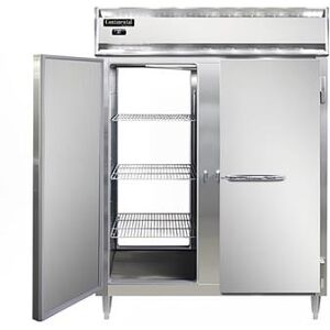 "Continental D2FENSAPT 57"" 2 Section Pass Thru Freezer, (4) Solid Doors, 115v, Silver"