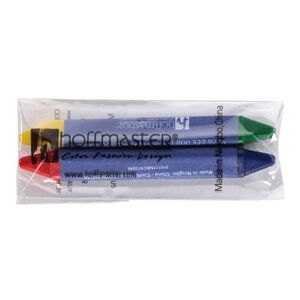 "Hoffmaster 120840 2 3/4"" Double Tipped Crayon Pack, Set of 2, Blue, Redd, Green, and Yellow, Assorted"