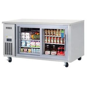 "Everest Refrigeration ETGR2 59 1/4"" W Undercounter Refrigerator w/ (2) Sections & (2) Doors, 115v, Silver"