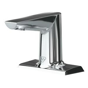 "T&S ECW-3153 WaveCrest Deck Mount Electronic Faucet - 4"" Centerset, Fixed Spout, Battery Operated, 2 1/4"" x 4"" x 5 5/16"", Chrome"