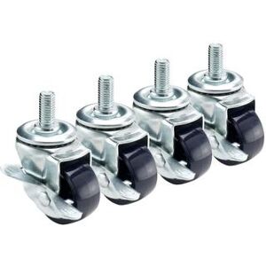 "Krowne 28-139S 4 Piece Refrigerator Stem Caster Set w/ 2"" Wheels"