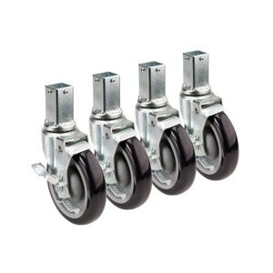 "Krowne 28-172S 4 Piece Post Shelving Caster Set w/ 5"" Wheels"