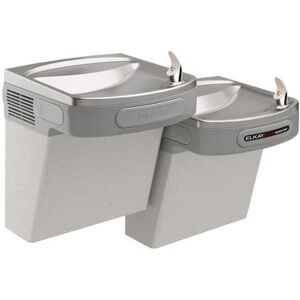 Elkay EZOSTL8LC Wall Mount Bi Level Hands Free Drinking Fountain - Non Filtered, Refrigerated, Light Gray Granite