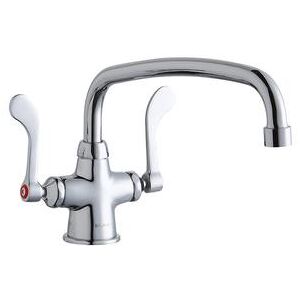 "Elkay LK500AT12T4 Deck Mount Double Pantry Faucet w/ 12"" Swing Spout & 4"" Wrist Blade Handles, Chrome"