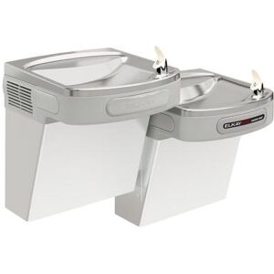 Elkay EZOSTL8SC Wall Mount Bi Level Hands Free Drinking Fountain - Non Filtered, Refrigerated, Stainless, Silver