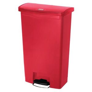 "Rubbermaid 1883564 8 gal Rectangle Plastic Step Trash Can, 16 47/64"" L x 10 21/32"" W x 21 7/64"" H, Red"