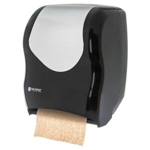 San Jamar T1370BKSS Wall Mount Touchless Roll Paper Towel Dispenser - Plastic, Black/Stainless