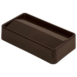 Carlisle 34202469 Trimline Rectangle Swing Top Trash Can Lid - Plastic, Brown, For 15/23 Gallon Bins