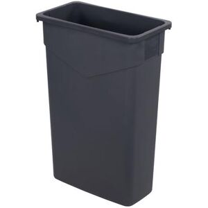 Carlisle 34202323 Trimline 23 gallon Commercial Trash Can - Plastic, Rectangular, Built-in Handles, Gray